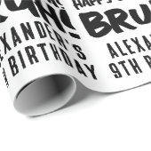 Papier Cadeau Joyeux anniversaire Bruh Boy's adolescent Ado Boy (Coin rond)