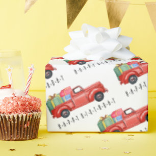 Papier Cadeau Joyeux Anniversaire Camion Rouge Et Papier D'Embal