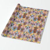 Papier Cadeau Joyeux Anniversaire Chiens (Déroulé)