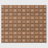 Papier Cadeau Joyeux Anniversaire Chocolat Barre à Bonbons (Plat)