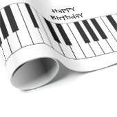 Papier Cadeau Joyeux anniversaire, clés de piano, enveloppe de (Coin rond)