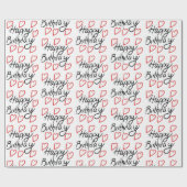 Papier Cadeau Joyeux Anniversaire Cœurs Heureux (Plat)