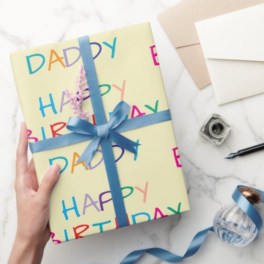 Papier Cadeau Joyeux Anniversaire coloré Papa - Fun & Bold Lettr (Cadeaux)