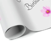Papier Cadeau Joyeux Anniversaire Cosmos et Colibri (Coin rond)