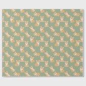 Papier Cadeau Joyeux anniversaire Cute Corgi Motif pour Amoureux (Plat)