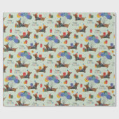 Papier Cadeau Joyeux anniversaire Dachshunds (Plat)