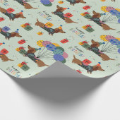 Papier Cadeau Joyeux anniversaire Dachshunds (Coin)