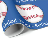 Papier Cadeau Joyeux anniversaire de base-ball (Coin rond)