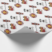 Papier Cadeau Joyeux anniversaire de camion de pompiers (Coin)