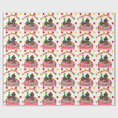 Papier Cadeau Joyeux anniversaire de chiots noirs de laboratoire (Plat)