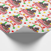 Papier Cadeau Joyeux anniversaire de chiots noirs de laboratoire (Coin)