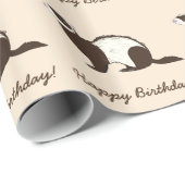 Papier Cadeau Joyeux anniversaire de furet (Coin rond)