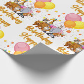 Papier Cadeau Joyeux Anniversaire de la collection d'animaux pap (Coin)