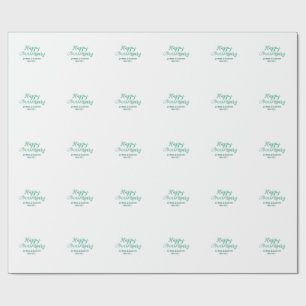 Papier Cadeau Joyeux anniversaire de mariage nom date année simp