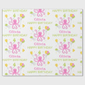 Papier Cadeau Joyeux anniversaire de poulpe (Plat)