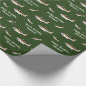 Papier Cadeau Joyeux anniversaire de rougets communs (vert) (Coin)