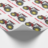Papier Cadeau Joyeux anniversaire de tracteur (Coin)