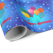 Papier Cadeau Joyeux Anniversaire, design de célébration, (Coin rond)