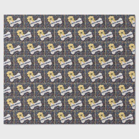 Papier Cadeau Joyeux Anniversaire Dot Bone (Plat)