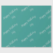 Papier Cadeau Joyeux anniversaire Dusty Turquoise (Plat)