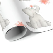 Papier Cadeau Joyeux Anniversaire Eléphant Pom Papier d'envelopp (Coin rond)