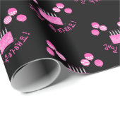 Papier Cadeau Joyeux anniversaire en coréen gâteau & ballons (PI (Coin rond)