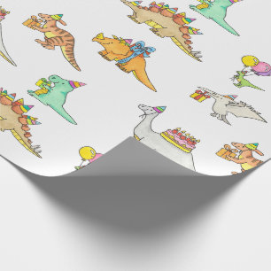 Papier Cadeau Joyeux Anniversaire Enfants Dinosaure Mignon