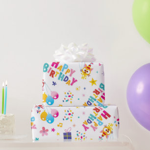 Papier Cadeau Joyeux Anniversaire Fête de Chat