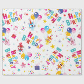 Papier Cadeau Joyeux Anniversaire Fête de Chat (Plat)