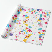 Papier Cadeau Joyeux Anniversaire Fête de Chat (Déroulé)