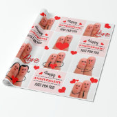 Papier Cadeau Joyeux anniversaire finger art amoureux couples (Déroulé)