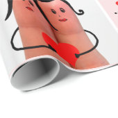 Papier Cadeau Joyeux anniversaire finger art amoureux couples (Coin rond)