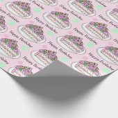 Papier Cadeau Joyeux anniversaire | Fleurs de gâteaux d'annivers (Coin)