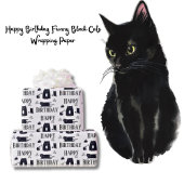 Papier Cadeau Joyeux Anniversaire Funny Chats Noirs Enveloppemen