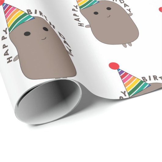 Papier Cadeau Joyeux anniversaire Funny Potato (Coin rond)