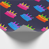 Papier Cadeau Joyeux anniversaire, gâteau aux bougies, (Coin)