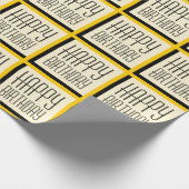 Papier Cadeau Joyeux Anniversaire Géométrique Or (Coin)