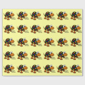 Papier Cadeau Joyeux anniversaire Giftwrap de tortue drôle (Plat)