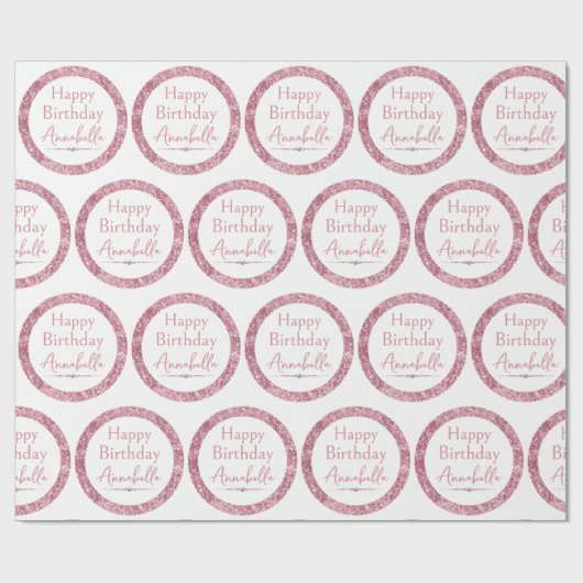 Papier Cadeau Joyeux anniversaire Glamour Parties scintillant ro (Plat)