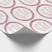 Papier Cadeau Joyeux anniversaire Glamour Parties scintillant ro (Coin)