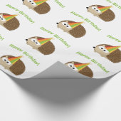 Papier Cadeau Joyeux anniversaire ! Hérisson (Coin)