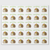 Papier Cadeau Joyeux anniversaire ! Hérisson (Plat)