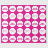 Papier Cadeau Joyeux Anniversaire Hot rose Pois mignon (Plat)