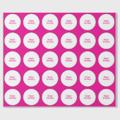 Papier Cadeau Joyeux Anniversaire Hot rose White Pois fille (Plat)