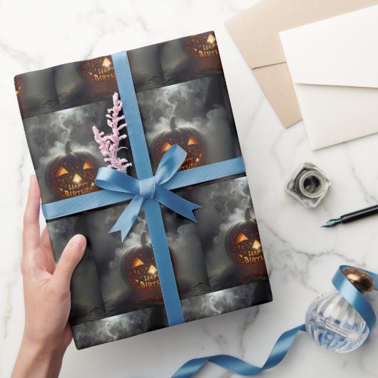 Papier Cadeau Joyeux anniversaire Jack-o-lanterne (Cadeaux)