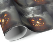 Papier Cadeau Joyeux anniversaire Jack-o-lanterne (Coin rond)