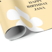 Papier Cadeau Joyeux Anniversaire Jaune (Coin rond)