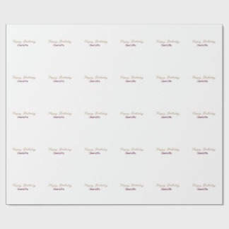 Papier Cadeau joyeux anniversaire jaune marron pastel moderne te