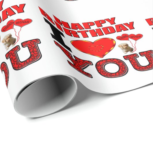 Papier Cadeau Joyeux anniversaire je t'aime (Coin rond)