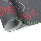 Papier Cadeau Joyeux Anniversaire Jésus - Noël chrétien Christ (Coin rond)
